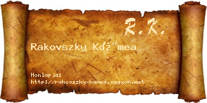 Rakovszky Kámea névjegykártya